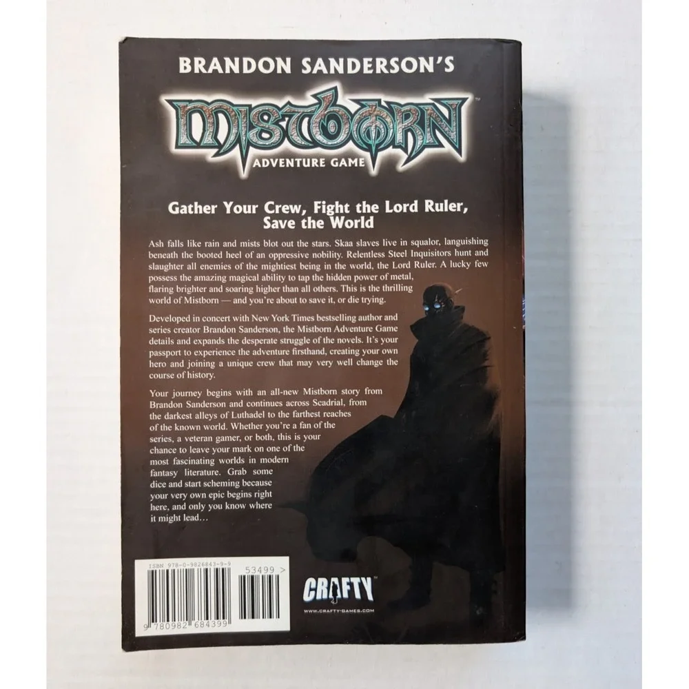 Mistborn Adventure Game Book Brandon Sanderson Paperback RPG 1st Printing 2012